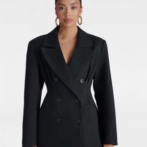 KBB Kaylana  Women's Black Double-Breasted Blazer NWT